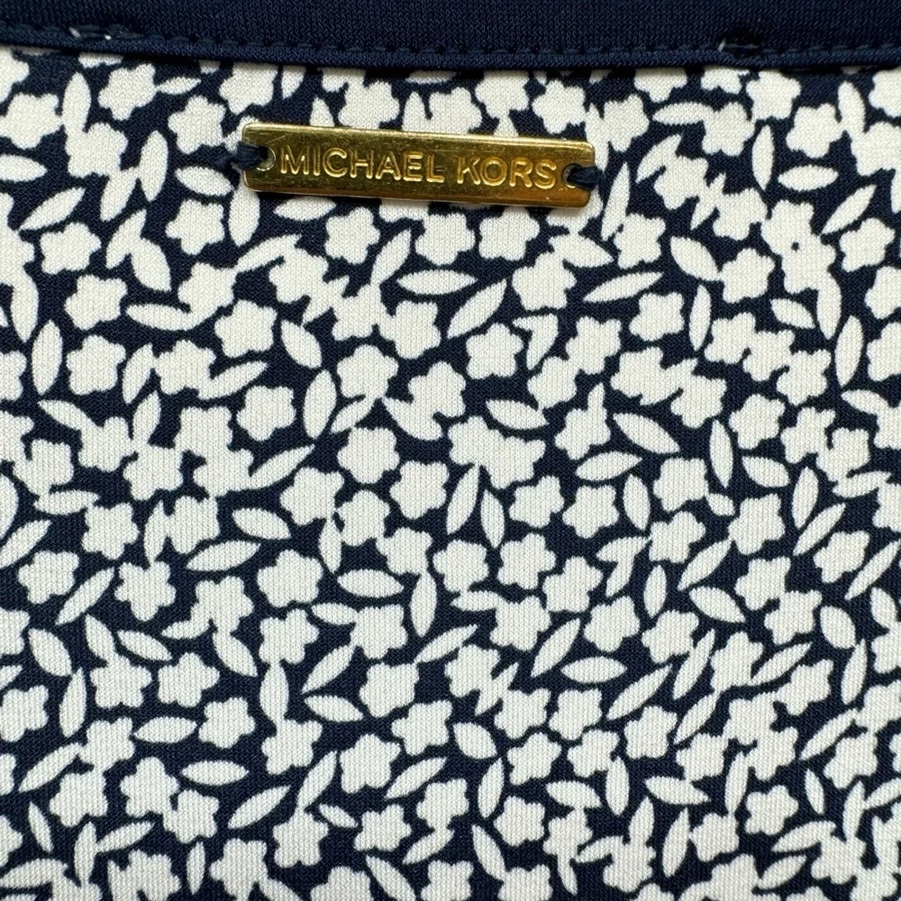 MICHAEL Michael Kors Navy Dainty Floral Cap Sleeve Shift Dress Size Medium